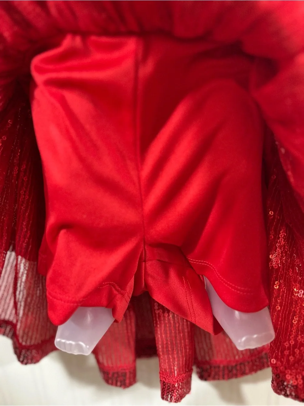 Little Lass Pink Sweatshirt and Red Sequin Skirt Set